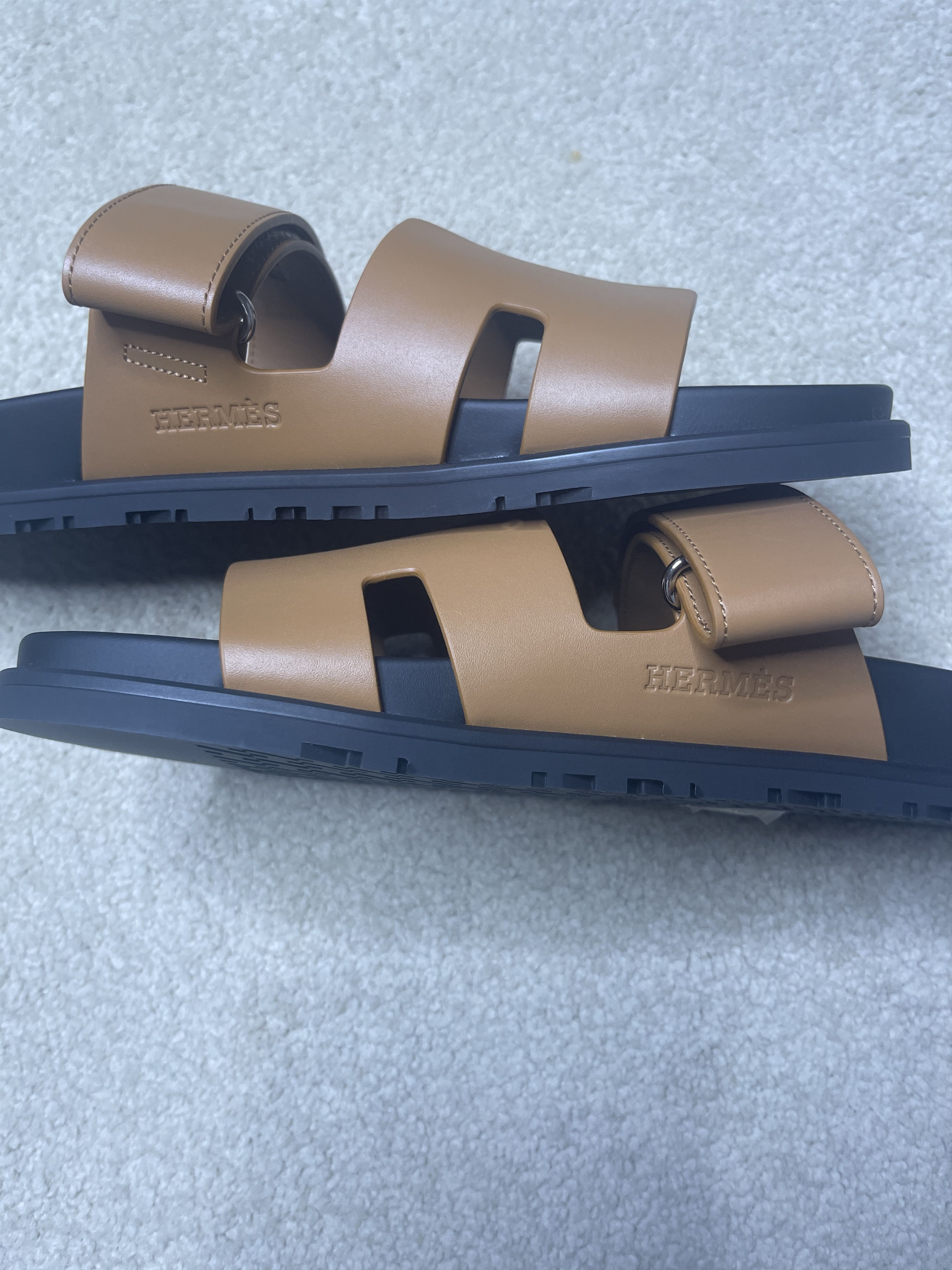 Hermes Hermès Brand New, Unworn Men's Chypre sandals - Gold Size US 10 / EU 43 - 9 Thumbnail