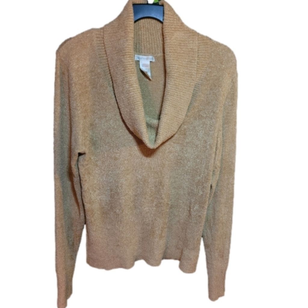 Worthington Worthington, cowl neck sweater, gold/ sparkly Large Size L / US 10 / IT 46 - 1 Thumbnail