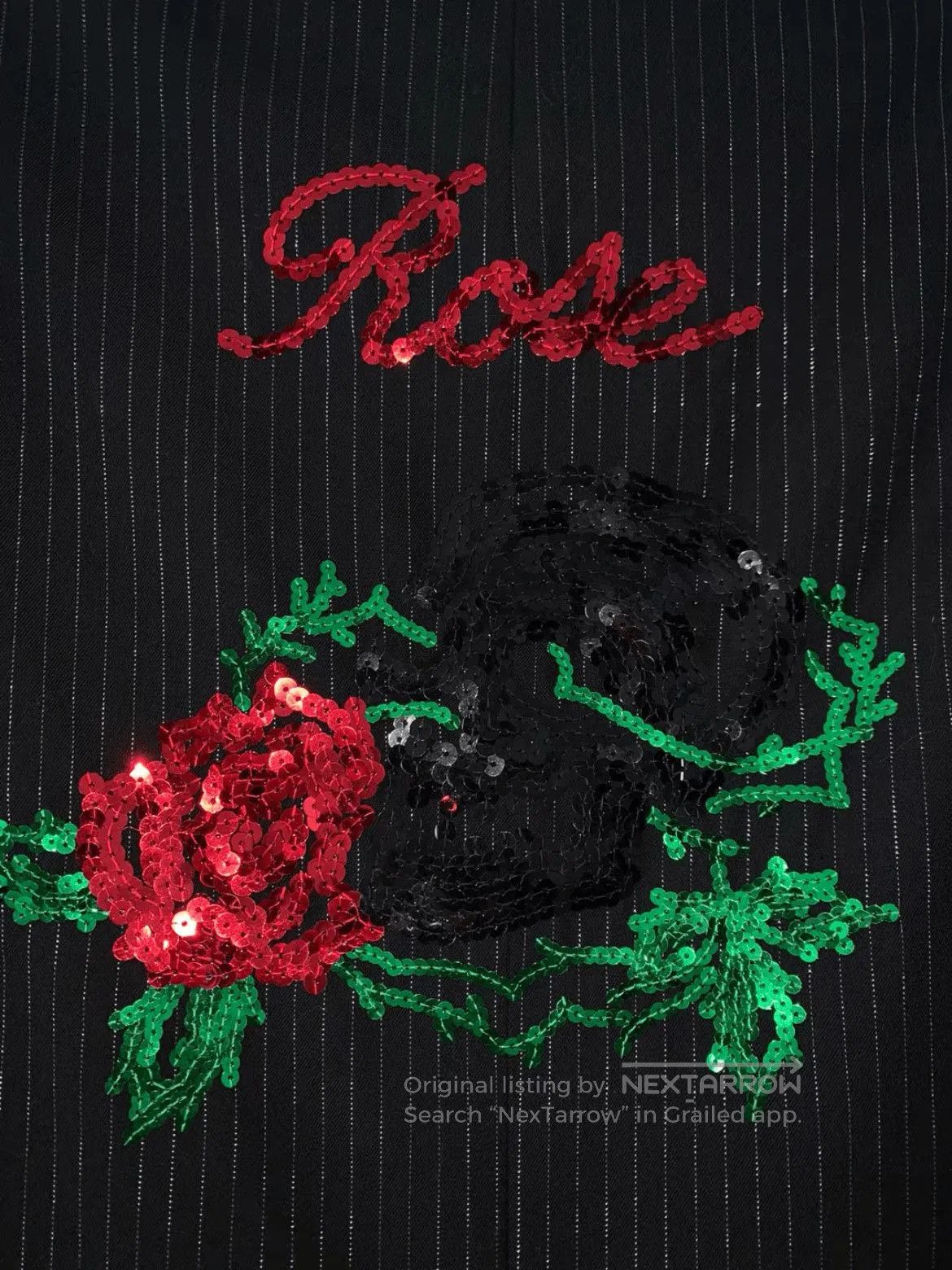 Number (N)ine Sz 4 Number Nine 06SS Rose Patch Stripe Jacket. Size US XL / EU 56 / 4 - 5 Thumbnail