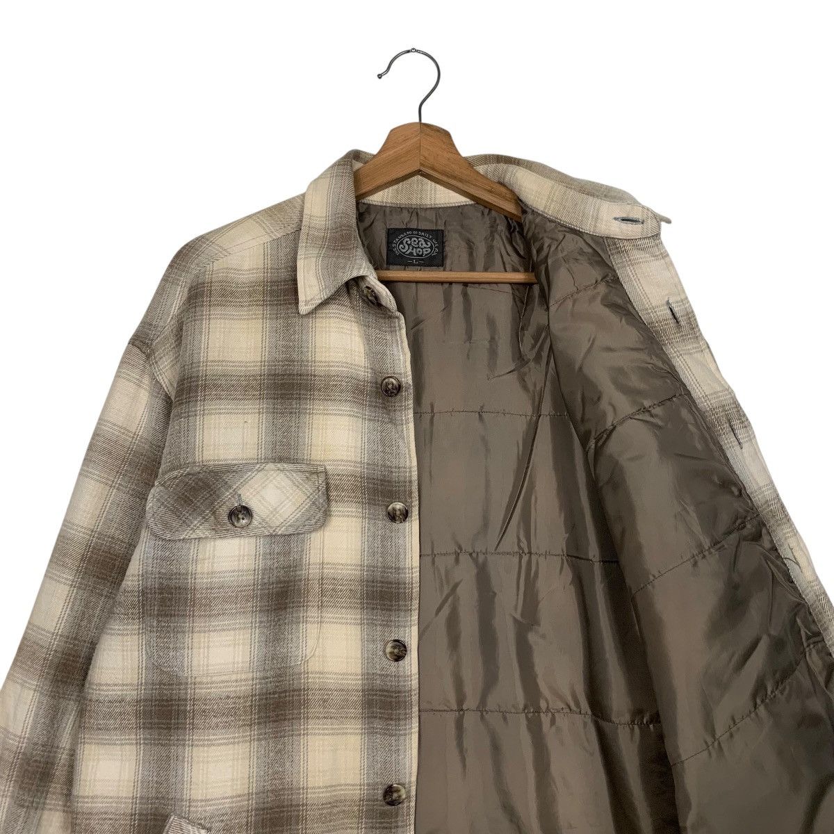 Vintage 90's SEA HOP Shadow Plaid 4 Pocket Flannel Jacket #2838-C128 Size US L / EU 52-54 / 3 - 10 Thumbnail