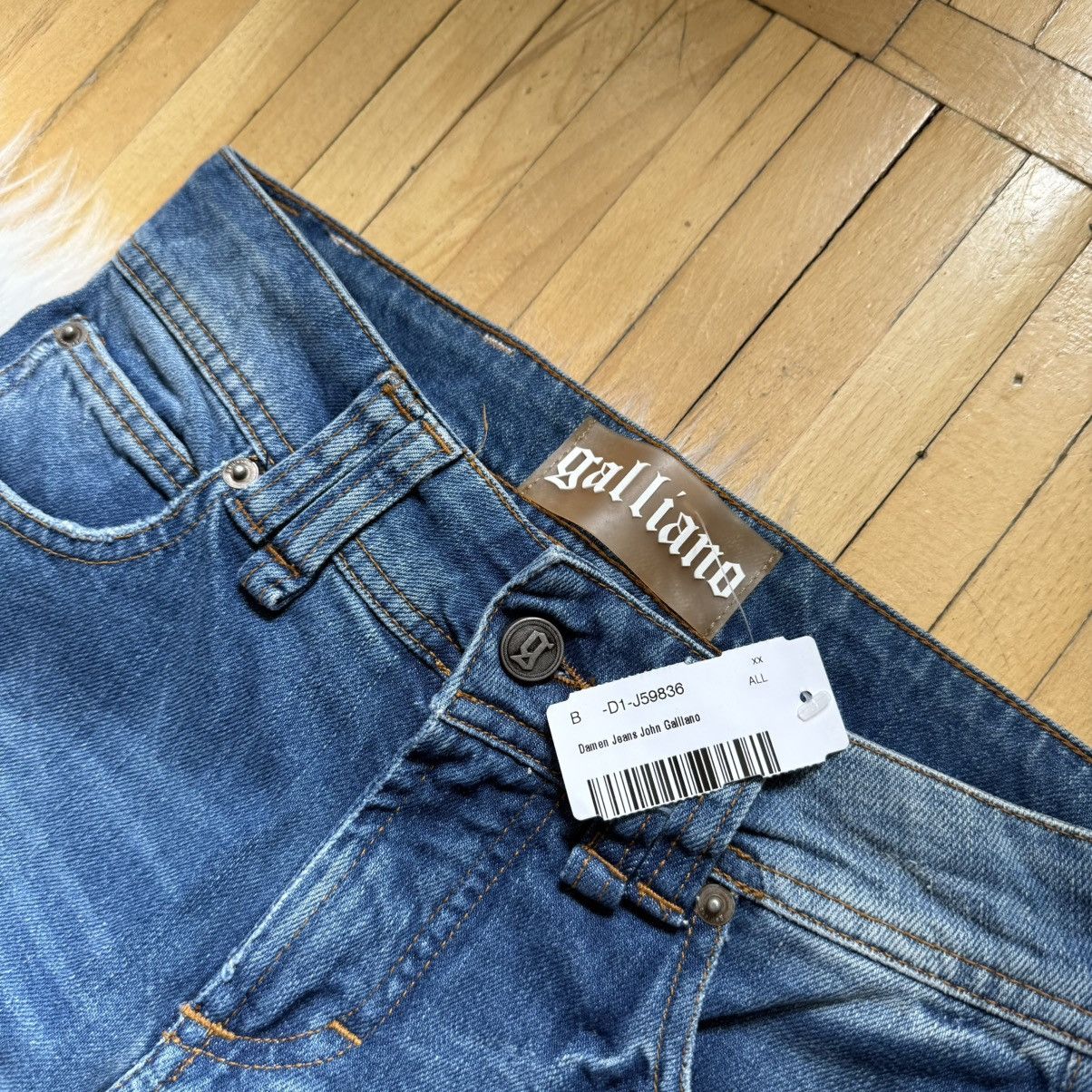John Galliano 📌 NEW John Galliano Y2K 00s Big Logo Straight Jeans Size 25" / US 0 / IT 36 - 12 Thumbnail