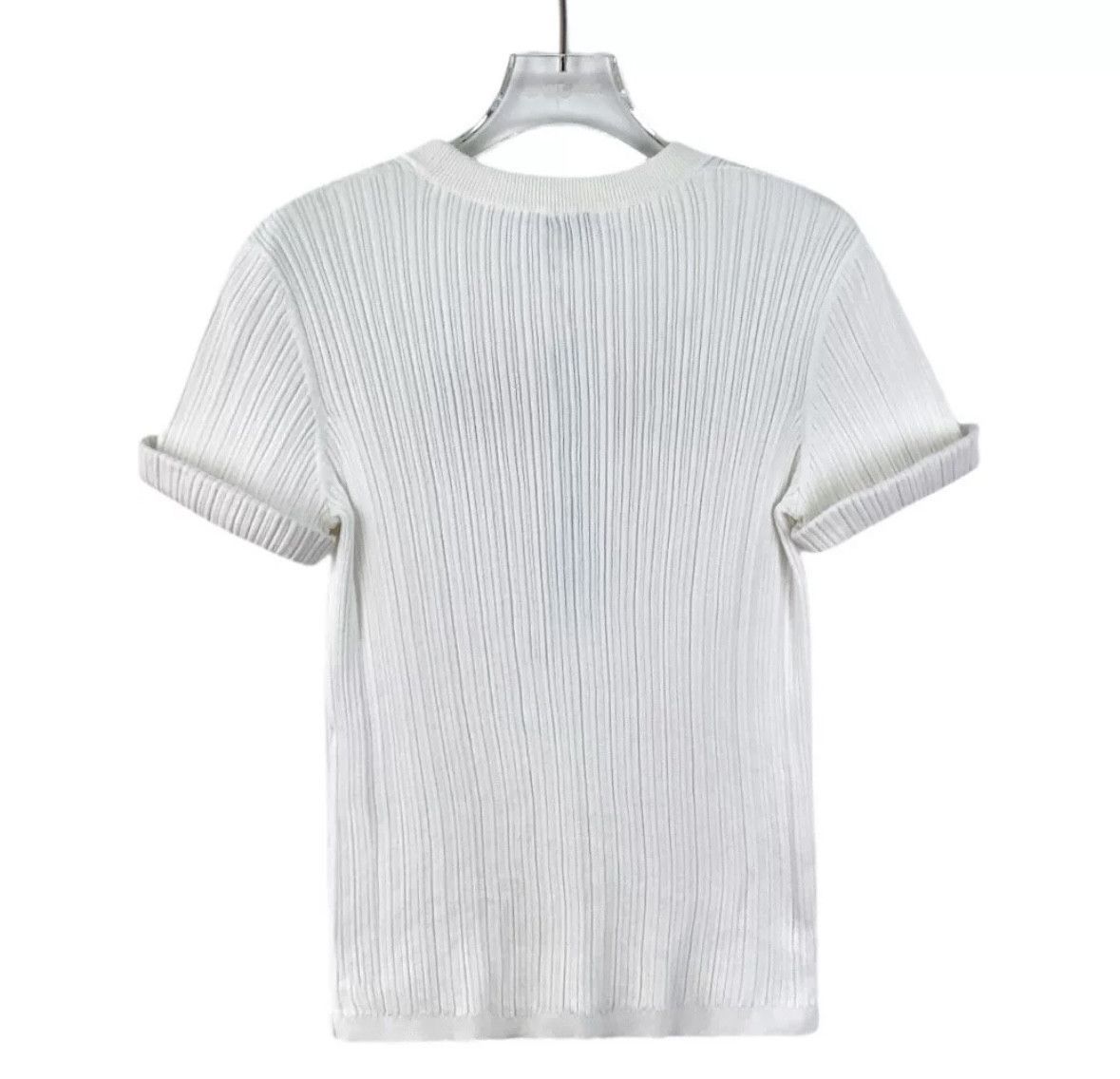 Chanel Chanel White Knit Short Sleeve Top Size M / US 6-8 / IT 42-44 - 2 Thumbnail