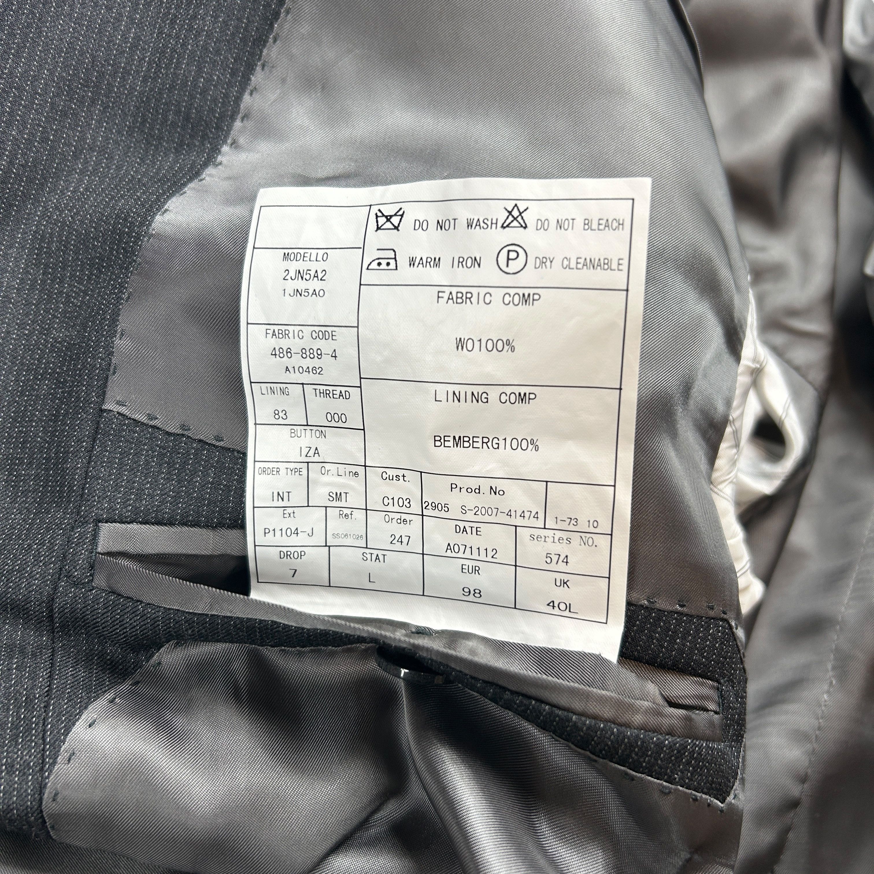 Suitsupply Suitsupply Gray Pinstripe Drop 7 Slim 110 Wool Blazer 40L Size 40L - 5 Thumbnail