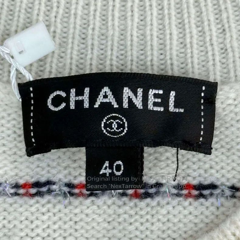 Chanel Chanel Beige striped glitter cashmere sweater Size S / US 4 / IT 40 - 5 Thumbnail