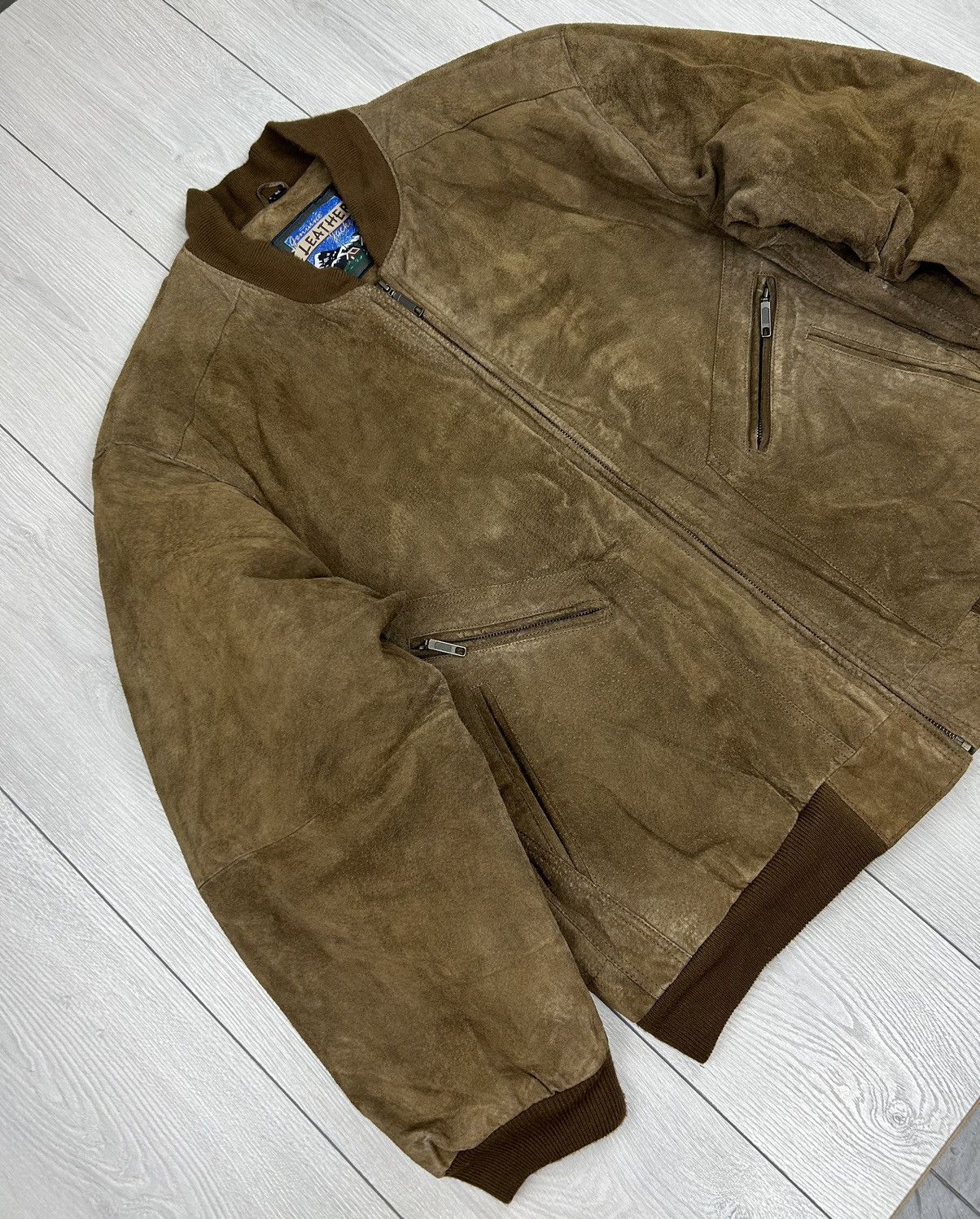 Vintage Leather Vintage Bomber Jacket Brown Size XL Size US XL / EU 56 / 4 - 3 Thumbnail