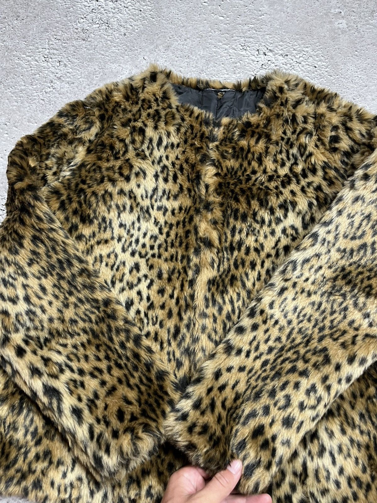 Other Y2K Faux Fur Leopard Print Jacket Retro 2000s Style Size L / US 10 / IT 46 - 6 Thumbnail