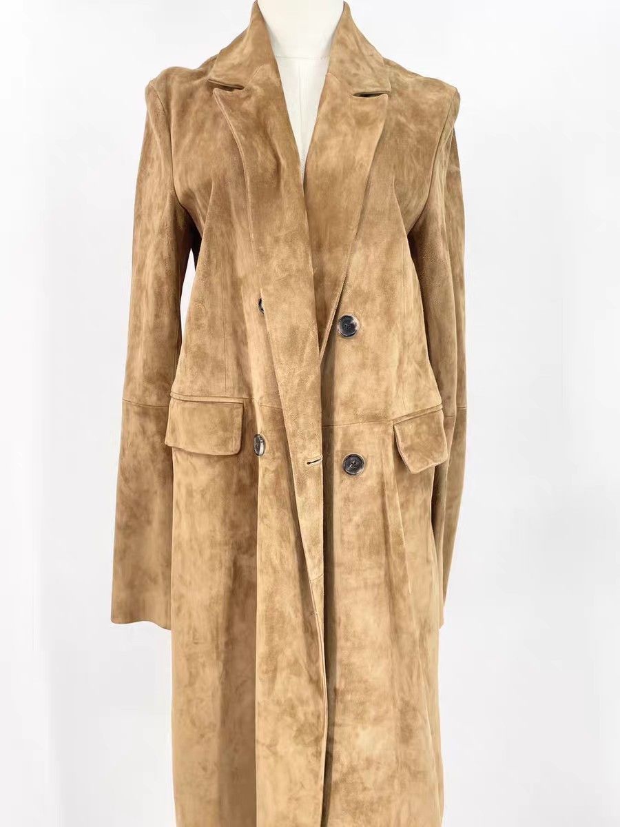 Loewe Loewe Camel Suede Double-breasted Coat, Suede Size XS / US 0-2 / IT 36-38 - 1 Thumbnail