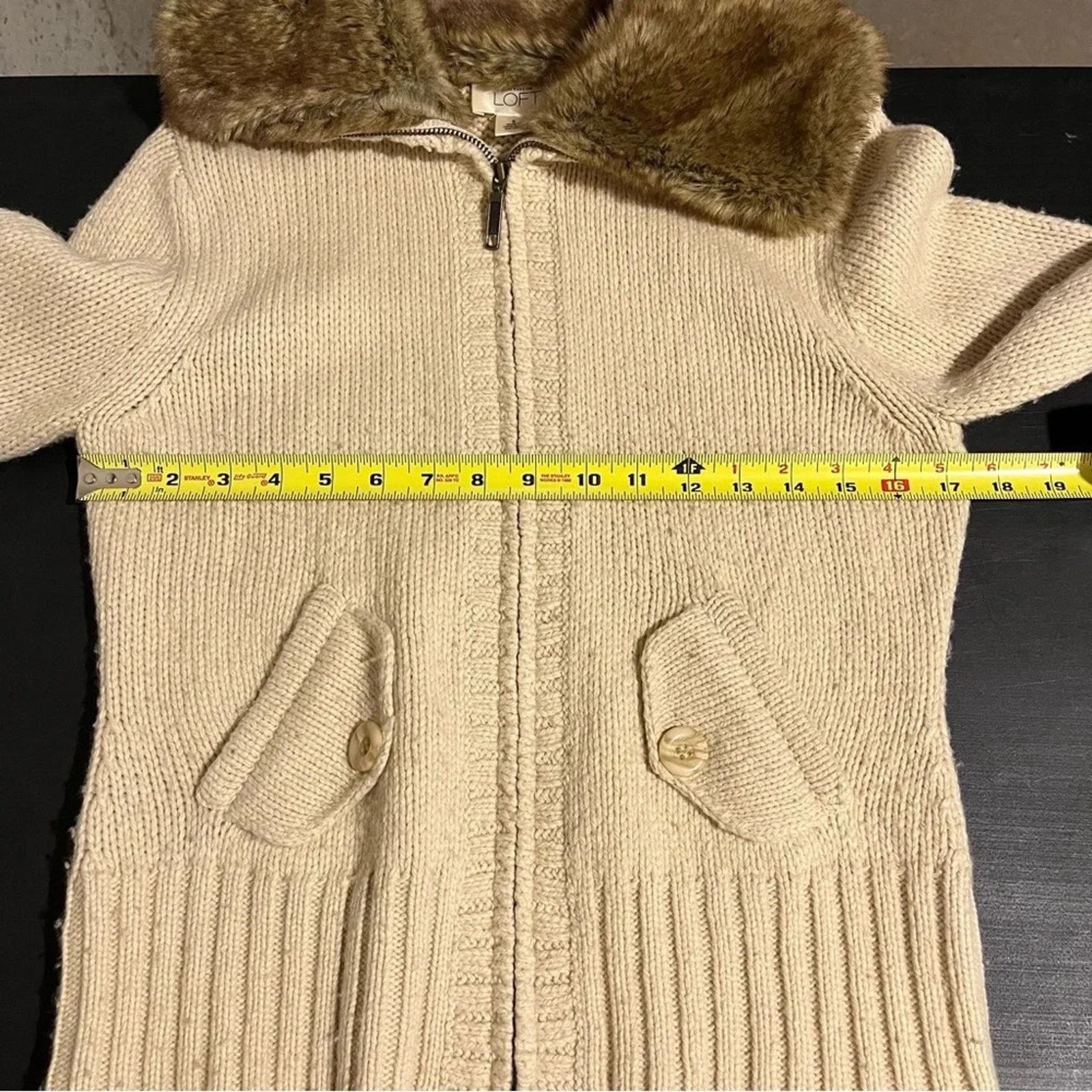 Ann Taylor Ann Taylor Loft Womens Zip Cardigan Sweater Lambswool S Size S / US 4 / IT 40 - 8 Thumbnail