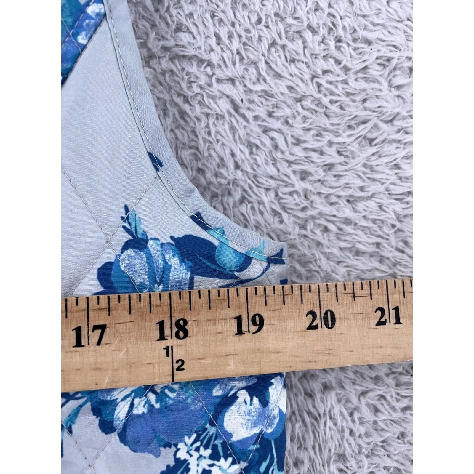 Vintage Appleseed's Quilted Vest Womens M Gray Blue Floral Lightweight Sleeveless Zip Up Size M / US 6-8 / IT 42-44 - 7 Thumbnail