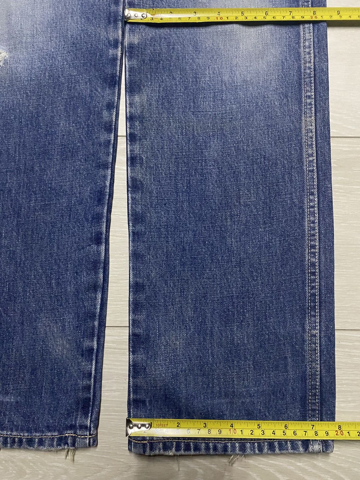 Japanese Brand Vintage Domingo Blue Wash Distressed Jeans Size US 30 / EU 46 - 15 Thumbnail