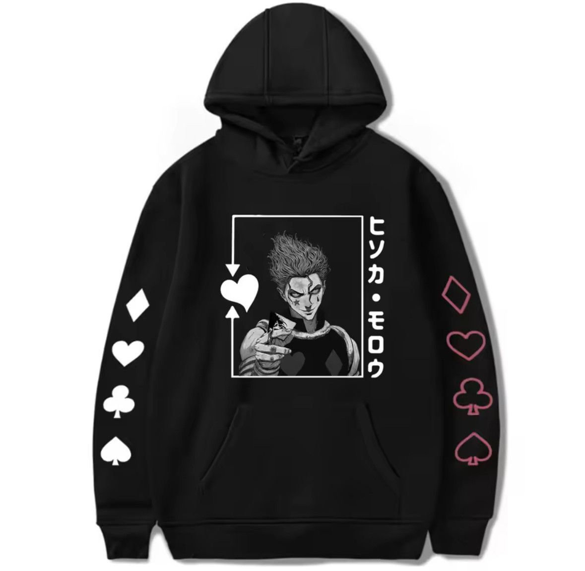 Japanese Brand Fashion Punk Hip Hop Poker Hisoka Hunter X Anime Hoodies Size US XL / EU 56 / 4 - 1 Thumbnail
