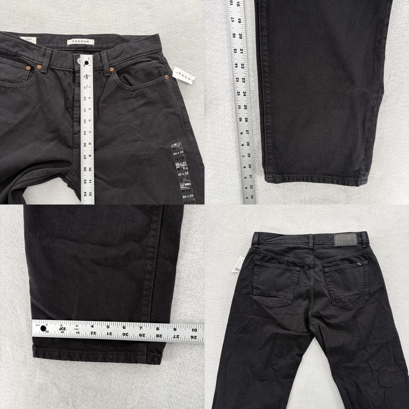 Pacsun PacSun Jeans Mens 30x32 Black Straight Fit Denim Button Fly Casual Pants Grunge Size US 30 / EU 46 - 8 Thumbnail