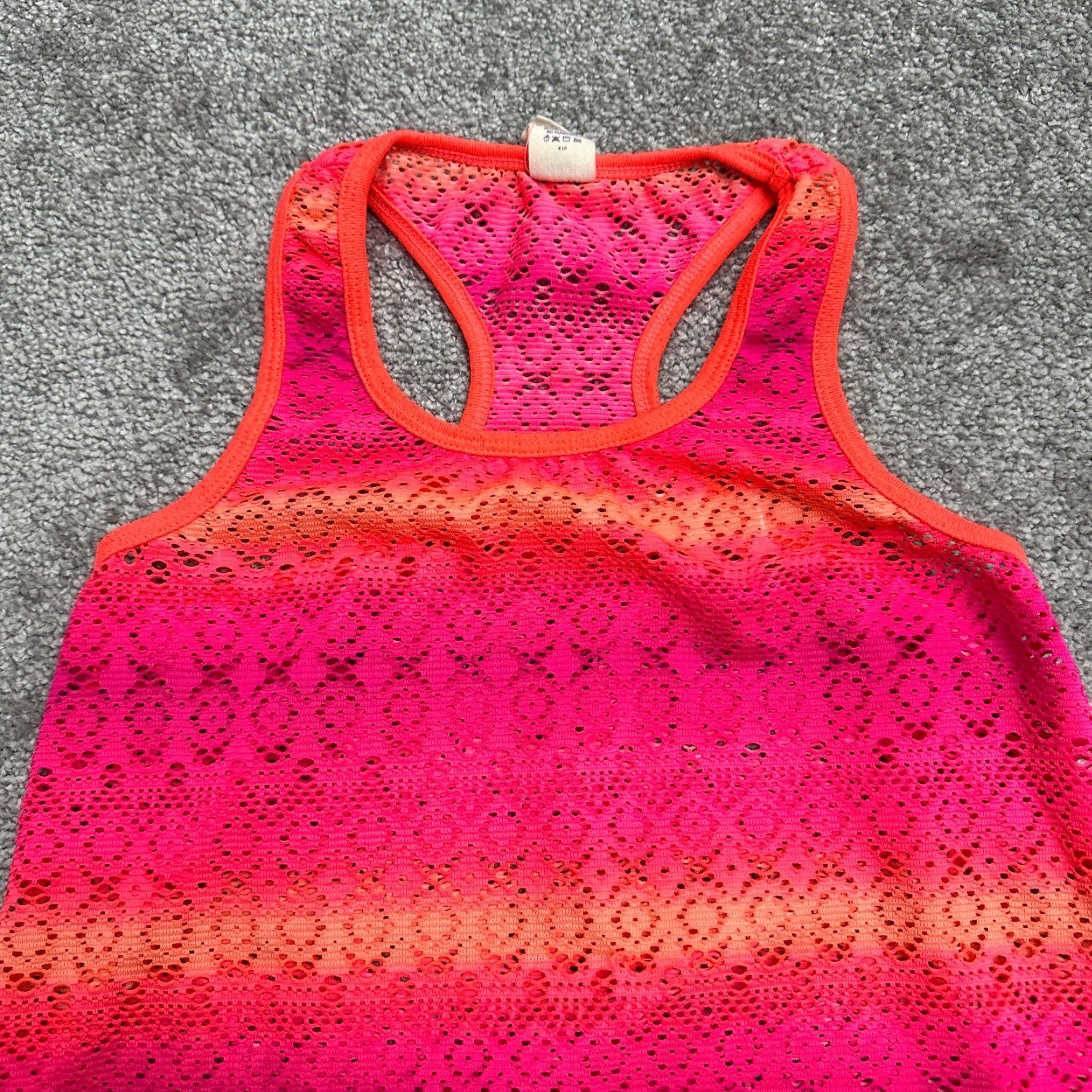 Ocean Pacific Ocean Pacific Tank Eyelet Juniors M Pink Orange Racerback Summer Sun Size M / US 6-8 / IT 42-44 - 3 Thumbnail