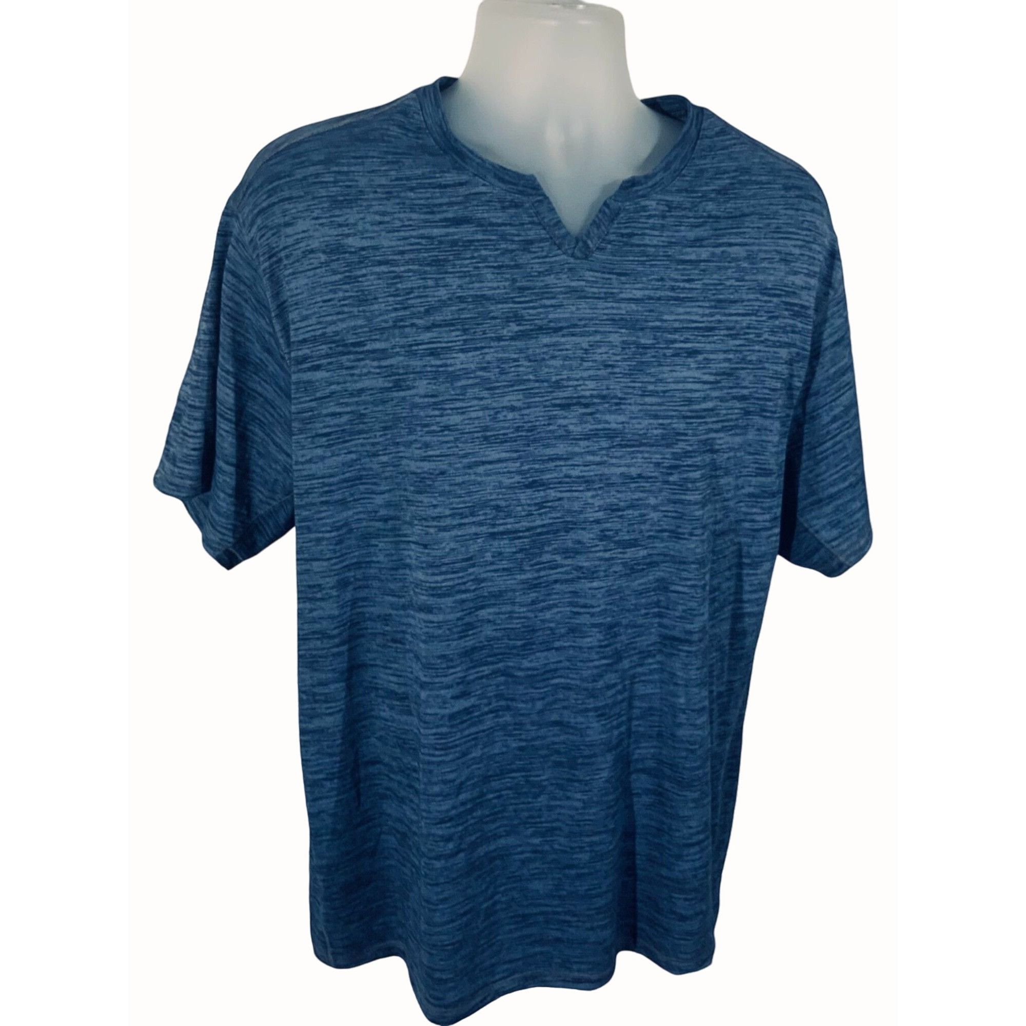 Designer ROWM Mens Blue Heathered V Neck T Shirt NEW XL Comfortable Size US XL / EU 56 / 4 - 1 Thumbnail