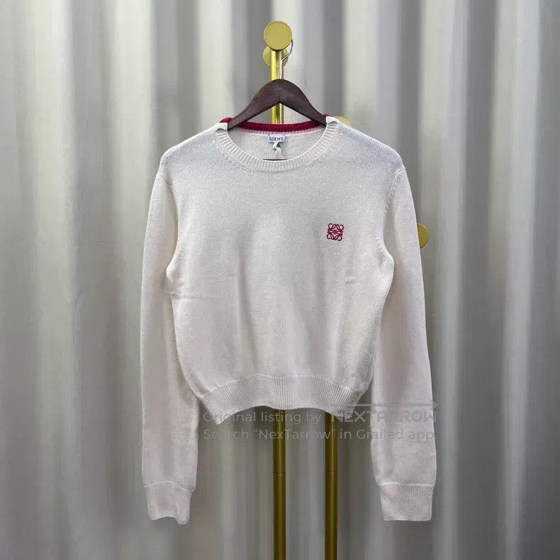 Loewe Loewe White Sweater with Logo on Chest Size M / US 6-8 / IT 42-44 - 1 Thumbnail
