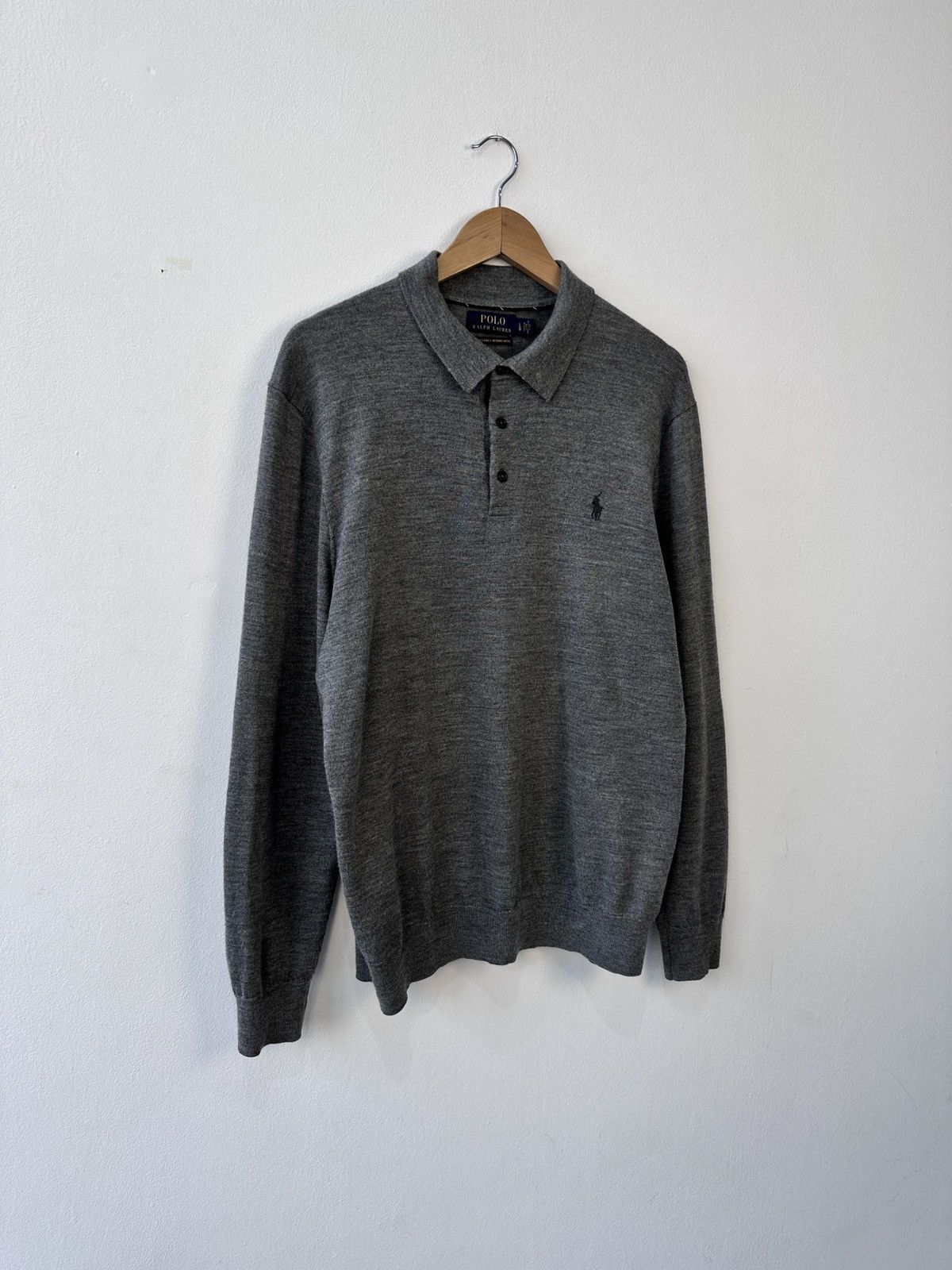 Polo Ralph Lauren Polo Ralph Lauren Merino Wool Long Sleeve Polo Sweater L Size US L / EU 52-54 / 3 - 2 Thumbnail
