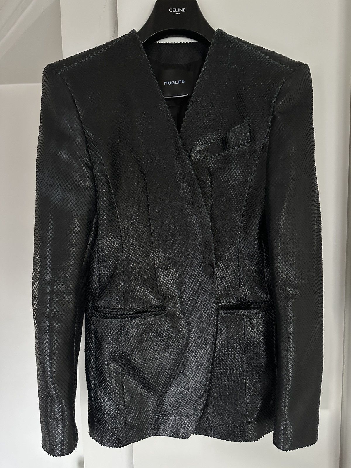 Mugler Mugler David bowie archive cut python leather jacket Size 48R - 1 Thumbnail