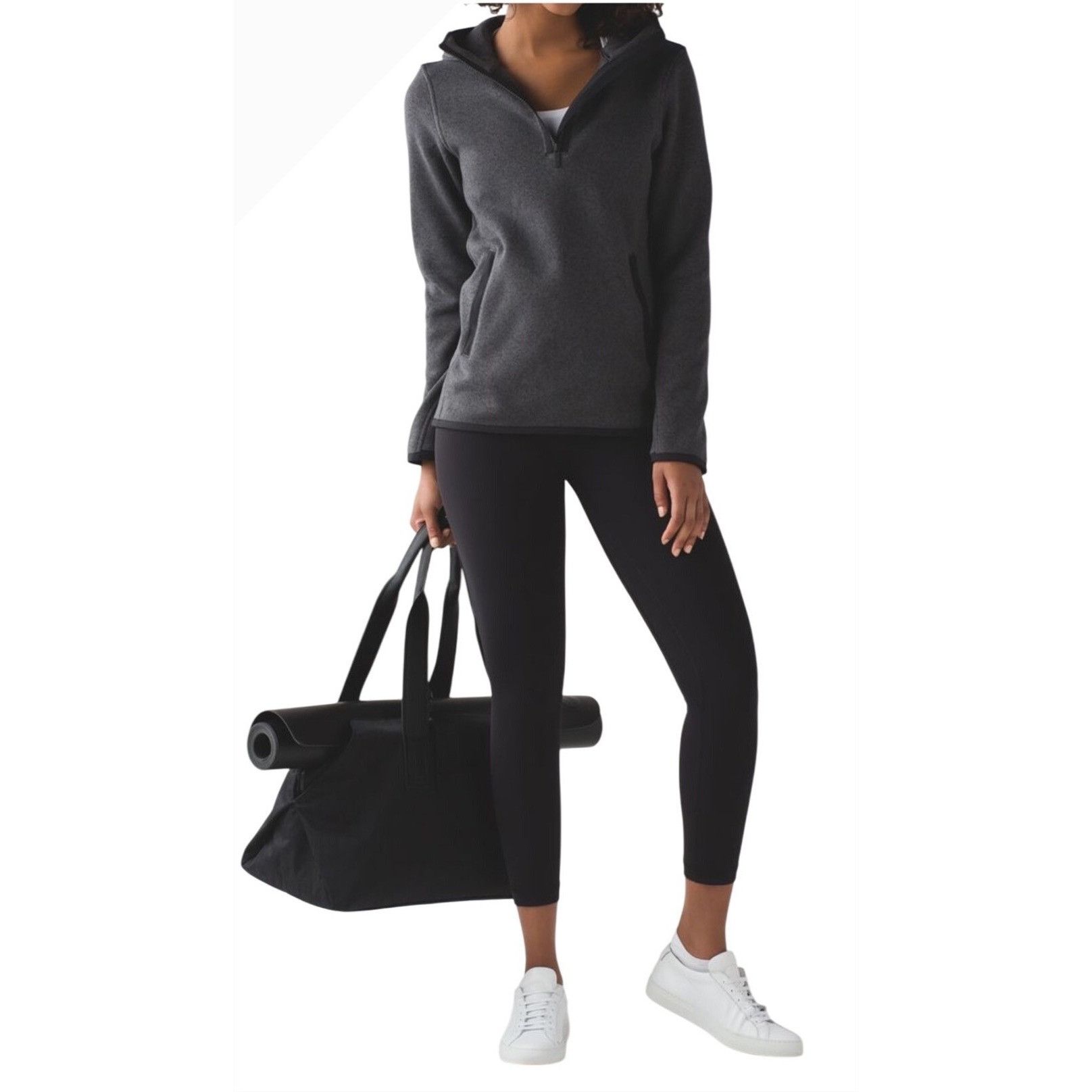 Lululemon Lululemon Its Fleecing Cold Heathered Black 1/4 Zip Pullover Size M / US 6-8 / IT 42-44 - 1 Thumbnail