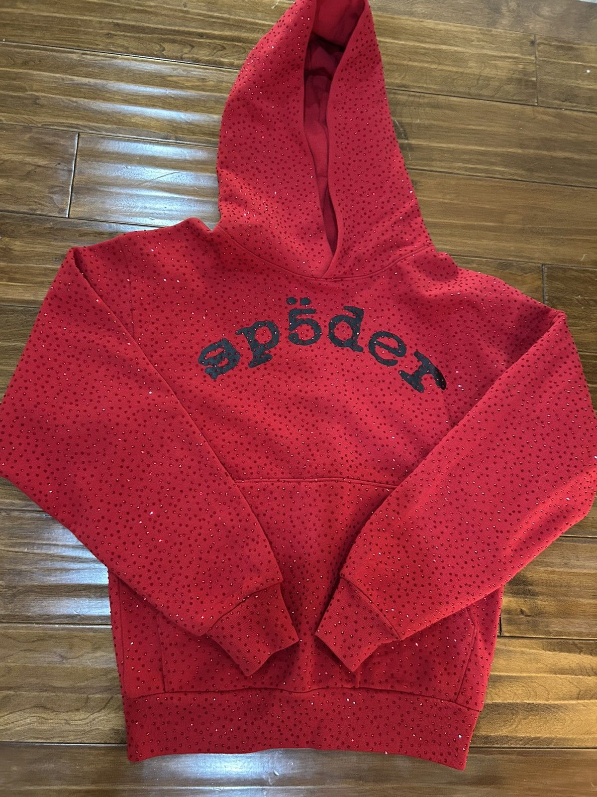 Spider Sp5der Number 555 Hoodie 'Red' | Grailed