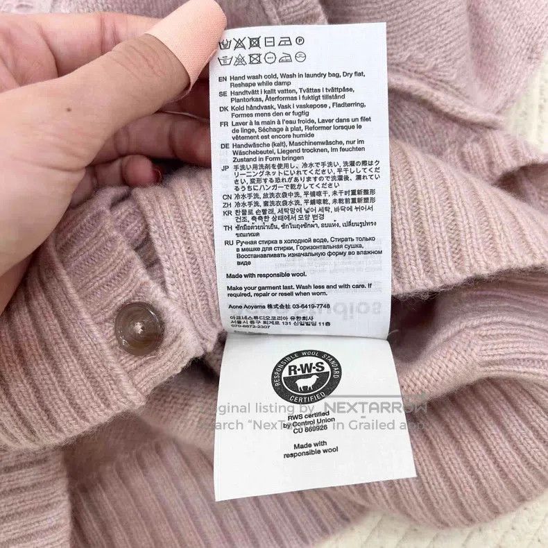 Acne Studios Acne Studios FW24 Letter Casual Short Long Sleeve Sweater, Size XS / US 0-2 / IT 36-38 - 6 Thumbnail