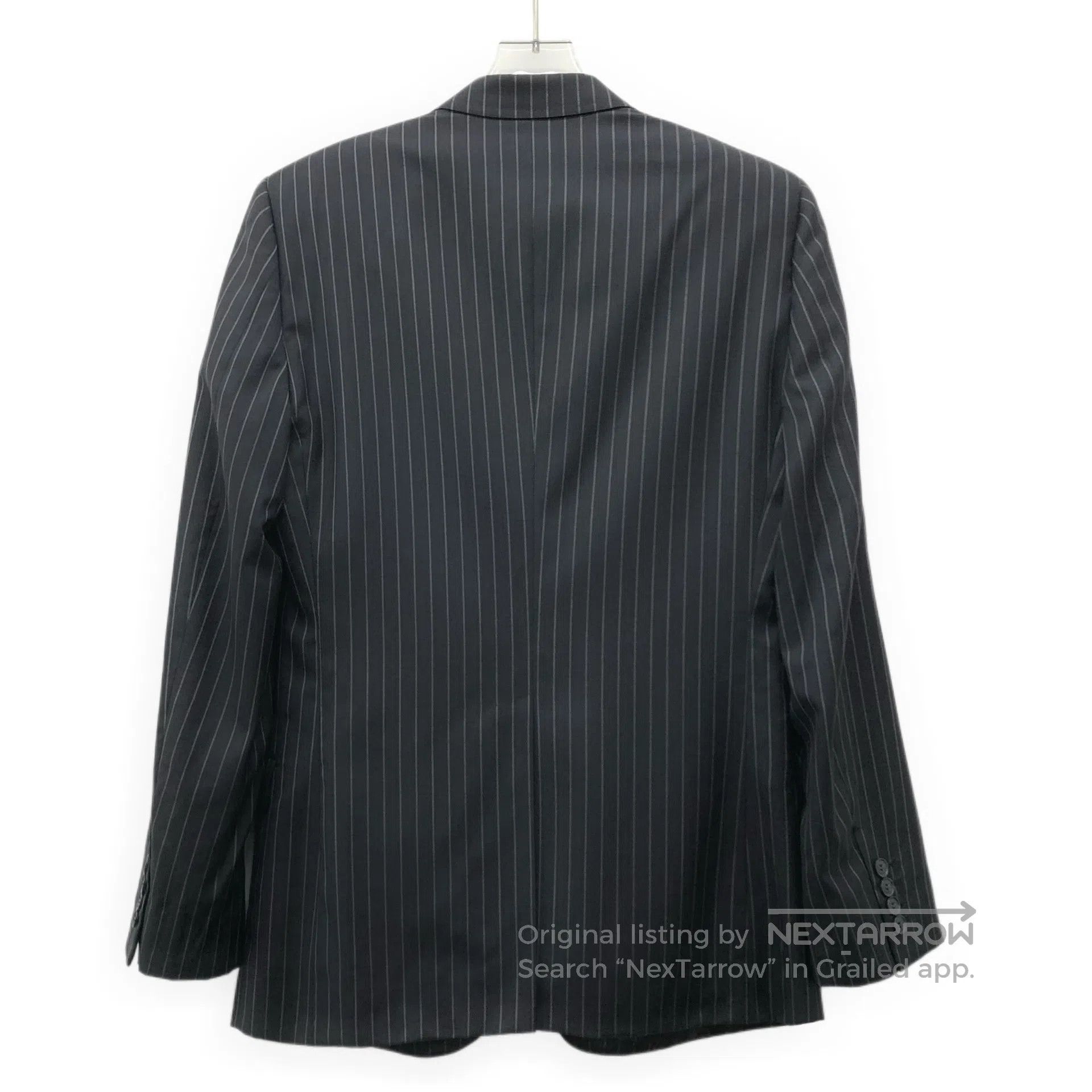 Dolce & Gabbana Dolce Gabbana Black Vertical Stripe Wool Reversible Collar Size US M / EU 48-50 / 2 - 2 Thumbnail