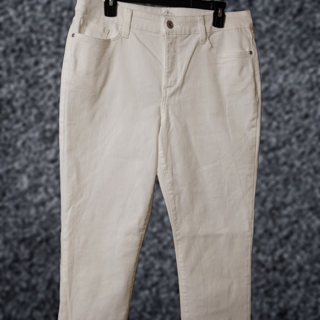 Vintage Nwot! St Johns Bay Skinny Leg Jeans White Denim Womens 12 34x29 #H98-11 Size 34" / US 12 / IT 48 - 1 Thumbnail