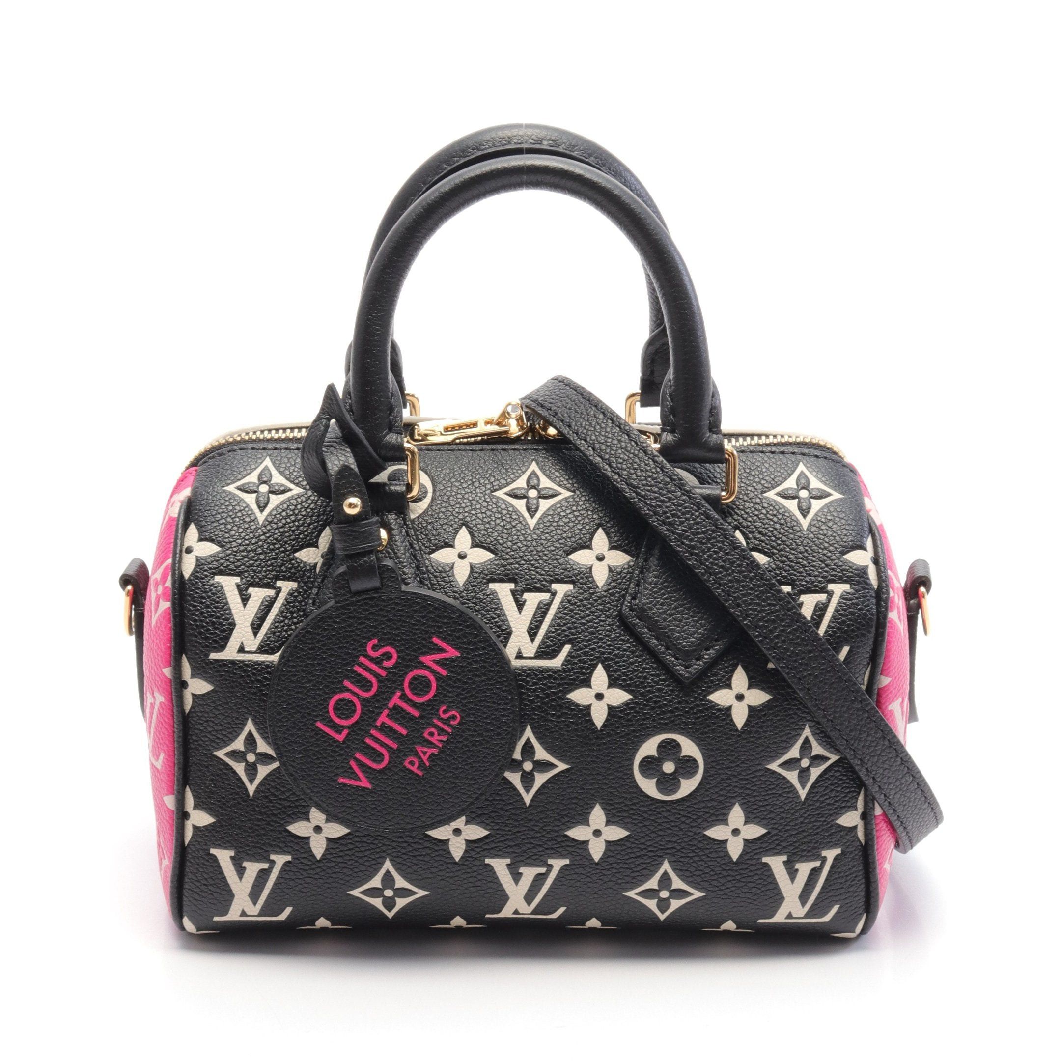 Louis Vuitton Louis Vuitton Speedy 20 Monogram Empreinte Handbag Leather Black White Pink Size ONE SIZE - 1 Thumbnail
