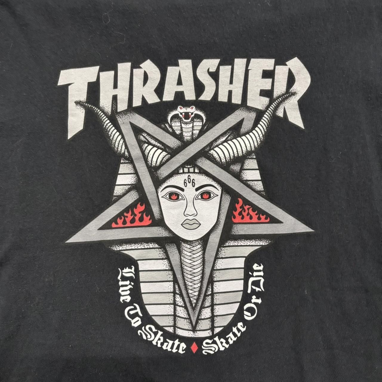 Thrasher Crazy Vintage Y2K/2000s Thrasher Skater Demon Graphic Tee! Size US M / EU 48-50 / 2 - 2 Thumbnail
