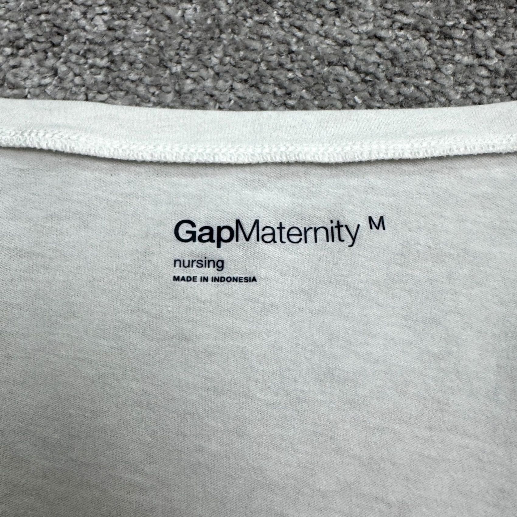 Gap Gap Maternity Tunic Top Womens Medium White Cotton Stretch V-Neck Short Sleeve Casual Shirt Size M / US 6-8 / IT 42-44 - 4 Thumbnail