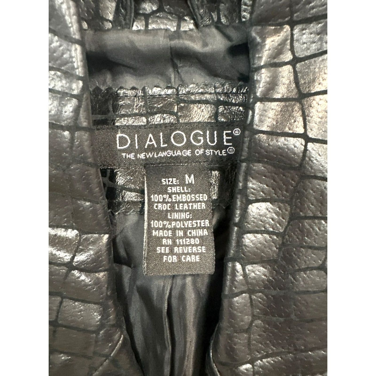 Vintage VINTAGE Dialogue Leather Jacket Women's Medium 100% Crocodile Leather Black 100% Embossed Crocodile Leather Dialogue Jacket Womens Medium Black Size M / US 6-8 / IT 42-44 - 5 Thumbnail