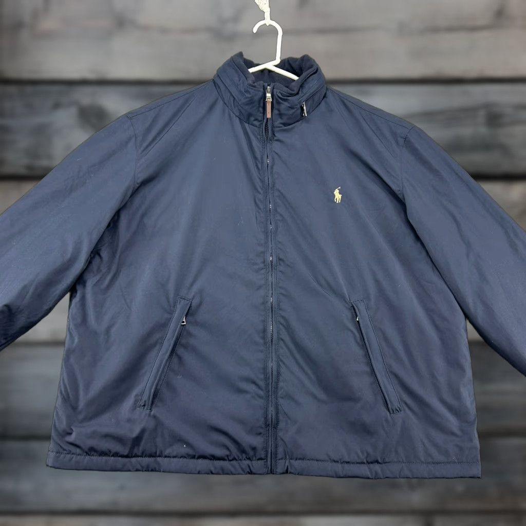 Polo Ralph Lauren Polo Ralph Lauren Jacket Mens 2XL Windbreaker Solid Blue Navy Lined Fleece Logo Polo Windbreaker 90s Mens Size US XXL / EU 58 / 5 - 1 Thumbnail