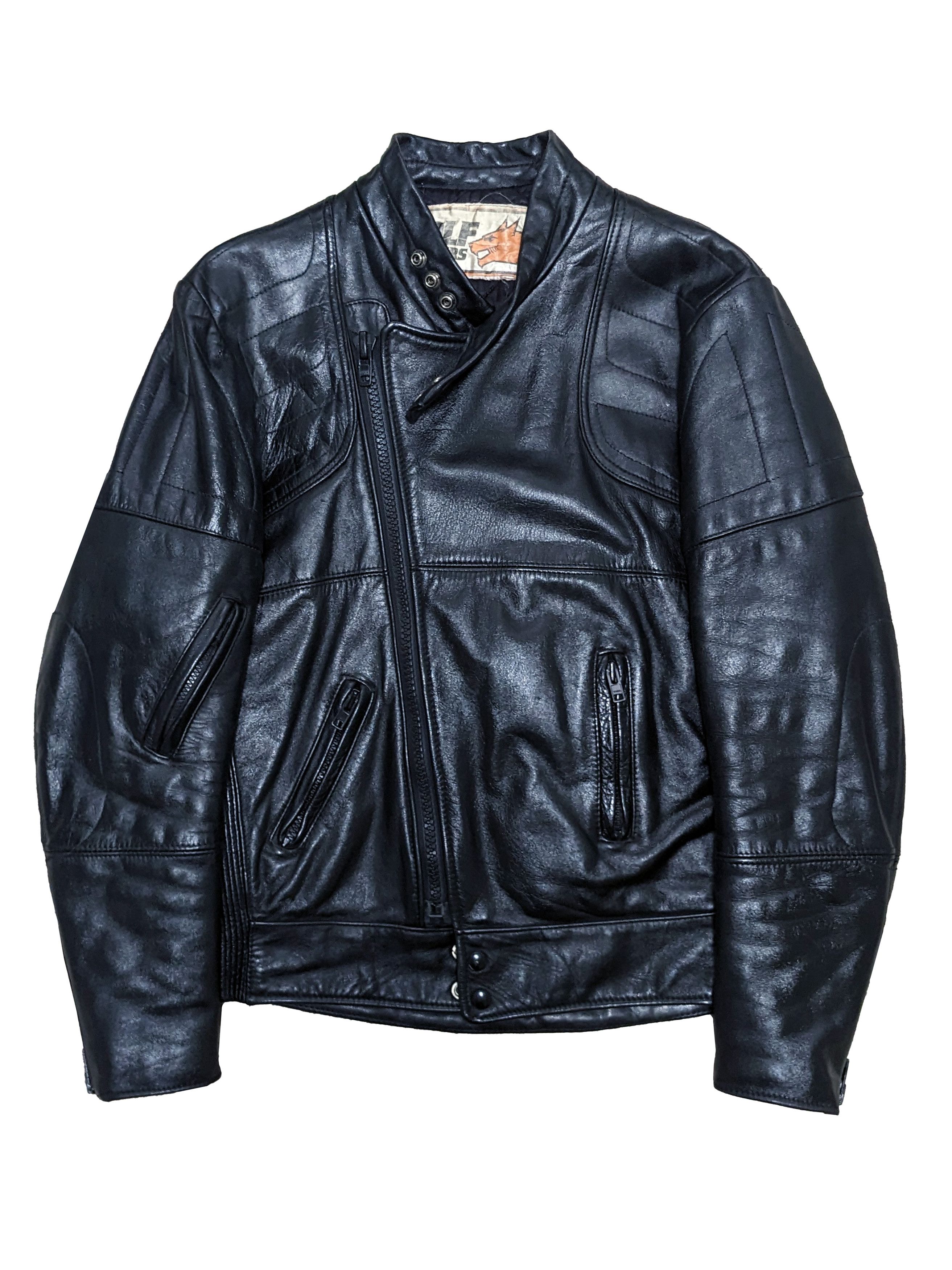 Vintage Vintage 80s Wolf Leathers Biker Motorcycle Cafe Racer Jacket Size US L / EU 52-54 / 3 - 3 Thumbnail