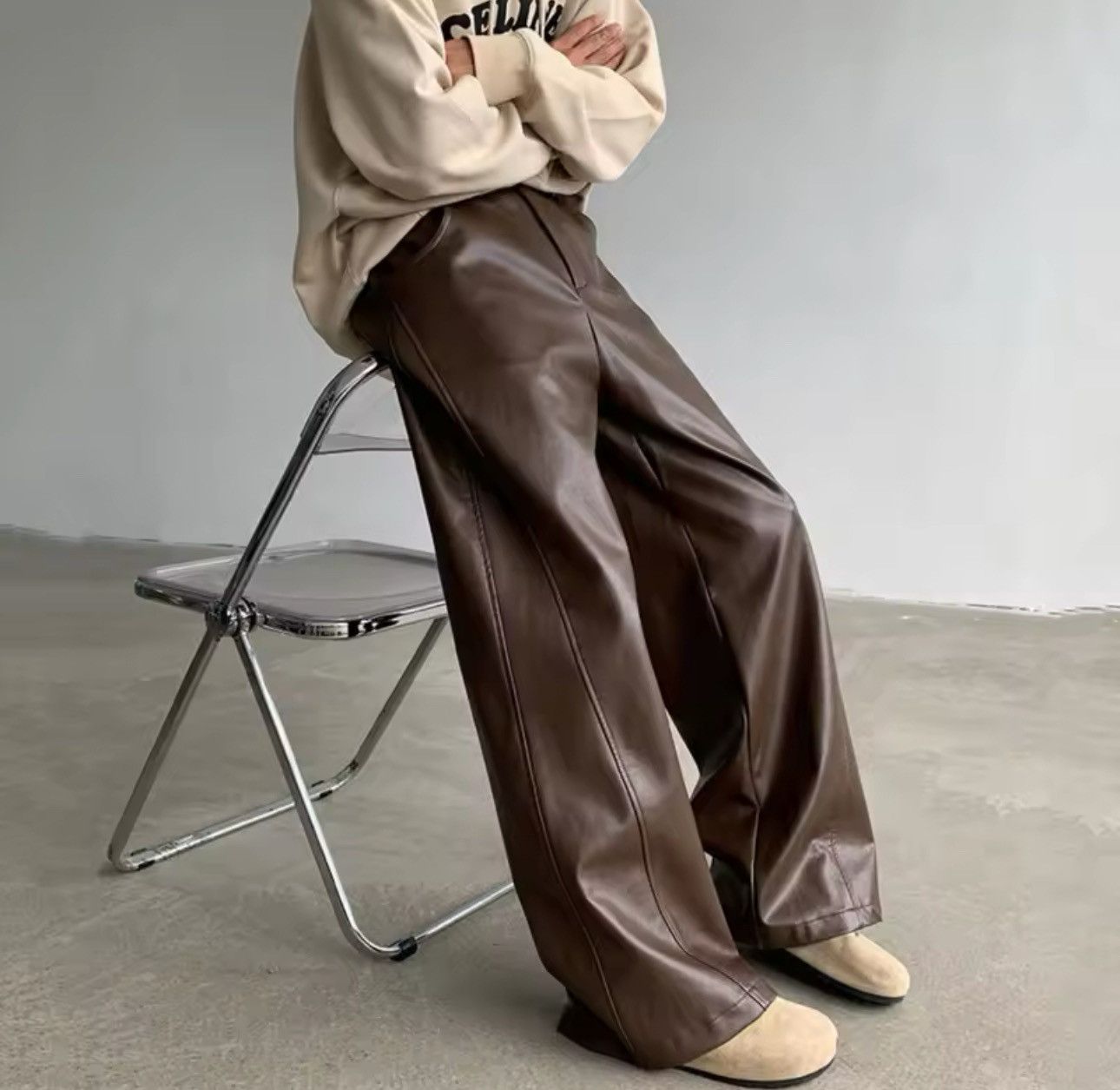 Japanese Brand × Vintage American Style Men's Pants Casual Pu Leather Size US 28 / EU 44 - 3 Thumbnail