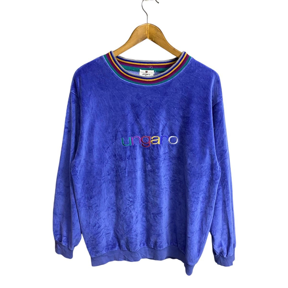 Emanuel Ungaro × Vintage RARe 90s Emanuel Unggaro Paris velvet spellout Size US L / EU 52-54 / 3 - 1 Thumbnail