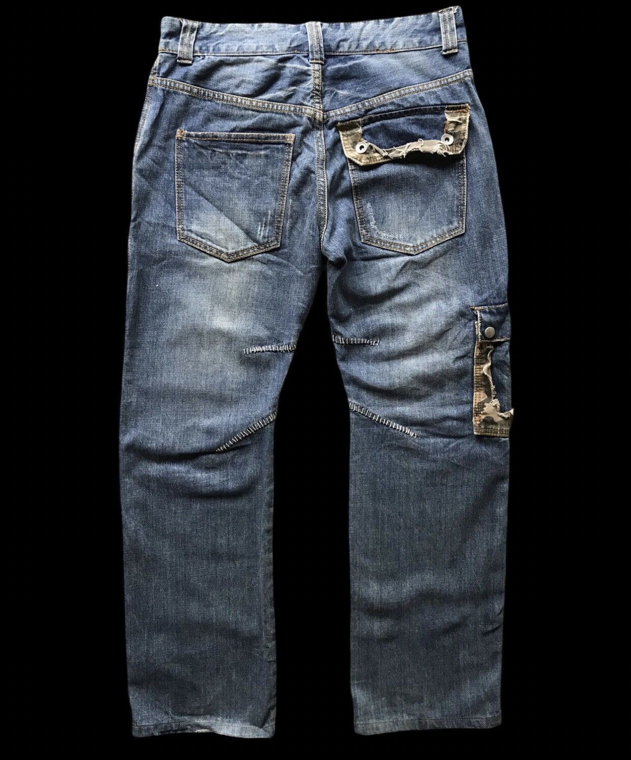 Japanese Brand TWENTY WORKS Japan Distressed Cargo denim Size US 31 - 2 Thumbnail