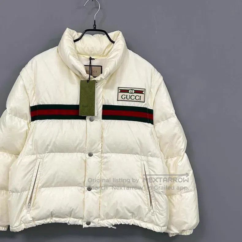 Gucci Gucci Classic webbing design milky white down jacket Size XS / US 0-2 / IT 36-38 - 2 Thumbnail
