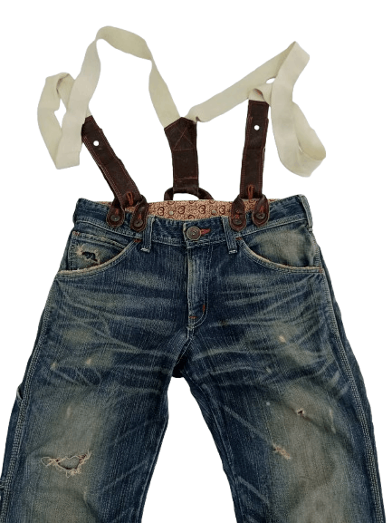 Edwin EDWIN Blue Trip With Suspenders Distressed Jeans Size US 32 / EU 48 - 3 Thumbnail