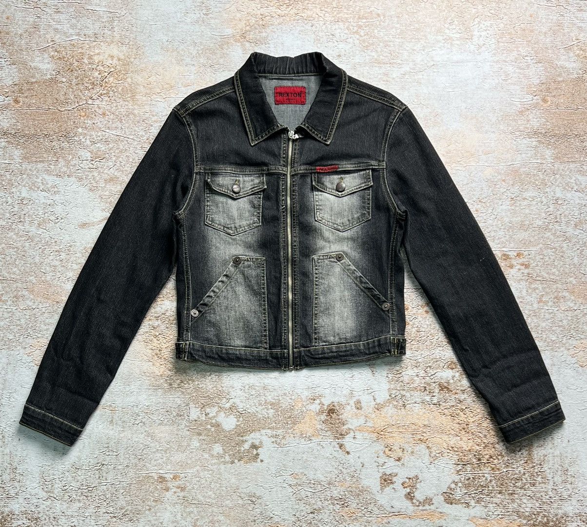 Vintage Vintage Japanese washed denim zip jacket Size S / US 4 / IT 40 - 1 Thumbnail
