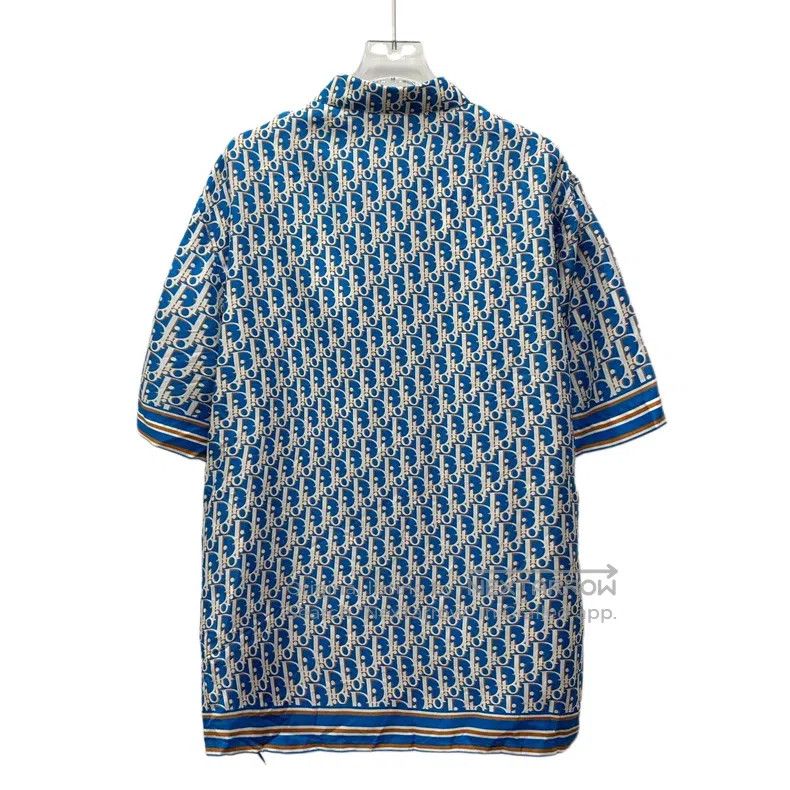 Dior Dior Blue logo jacquard full print mulberry silk lapel sin Size US XXS / EU 40 - 2 Thumbnail