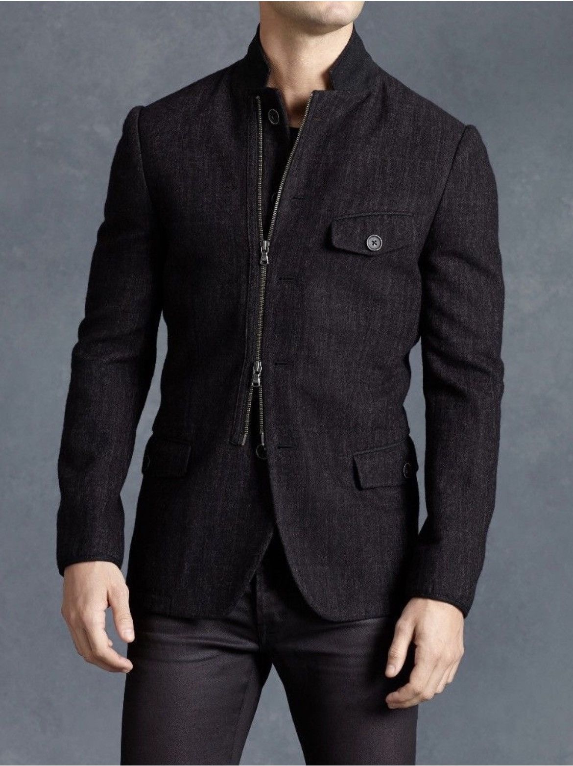 John Varvatos Zip Front Blazer Jacket Size USA 38 EU 48 Size US M / EU 48-50 / 2 - 1 Thumbnail
