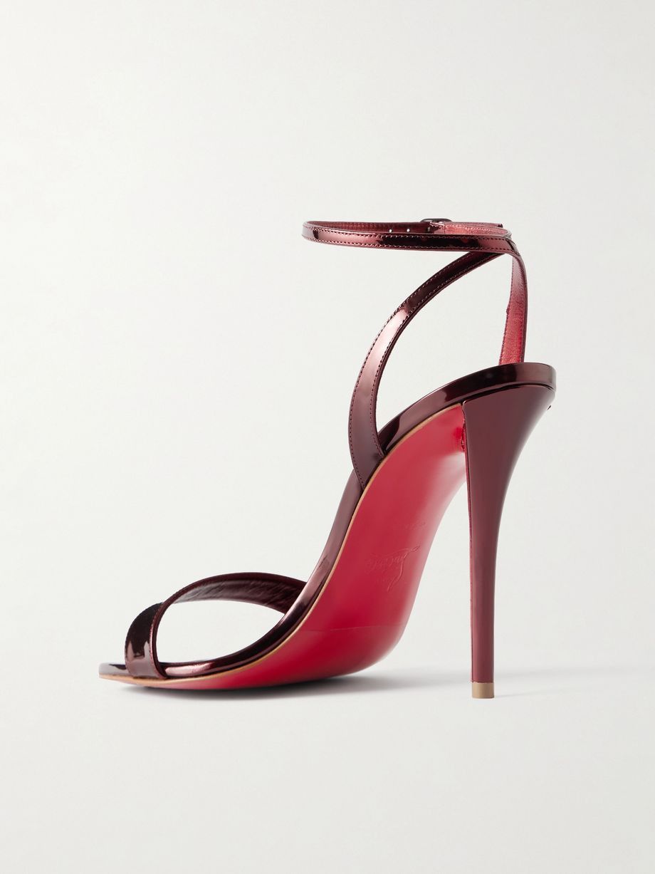 Christian Louboutin os11x0526 Miss Z 100mm Metallic Patent Leather Sandals Size US 7 / IT 37 - 3 Thumbnail