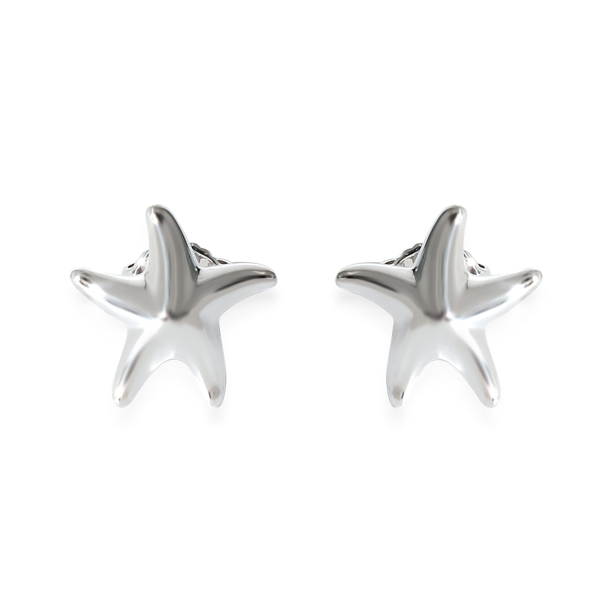 image of Tiffany Co Tiffany & Co. Elsa Peretti Starfish Earrings In Sterling Silver, Women's