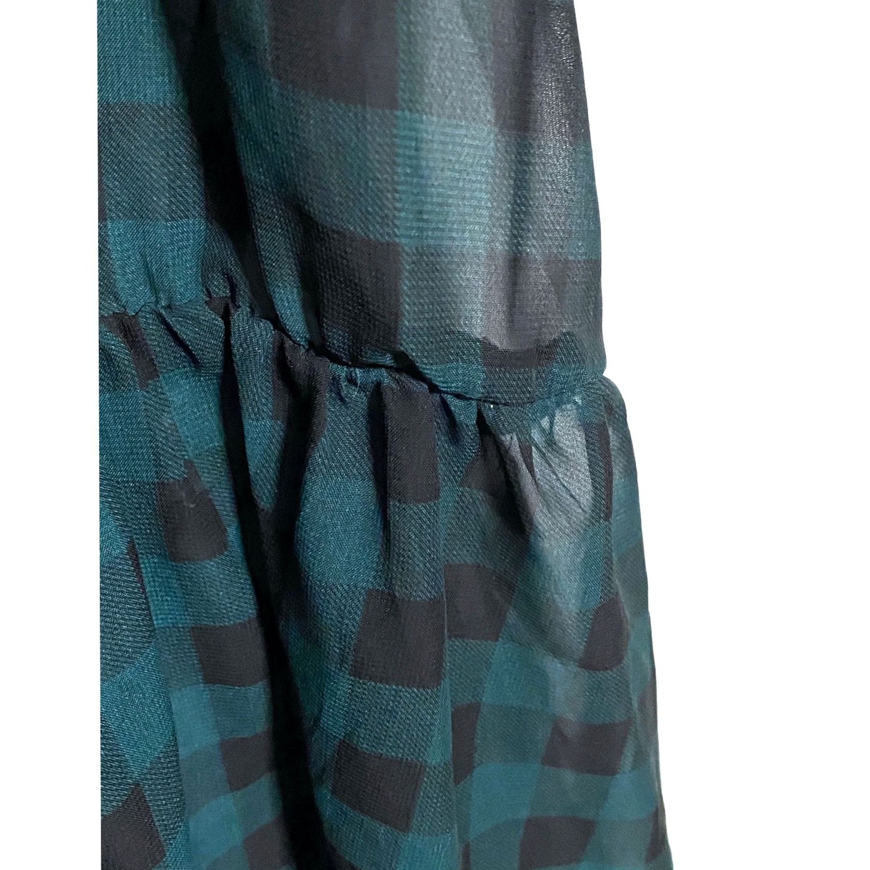 Torrid Torrid Green Gingham Chiffon Surplice Peplum Blouse 5X Sheer Size XXL / US 16-18 / IT 52-54 - 5 Thumbnail