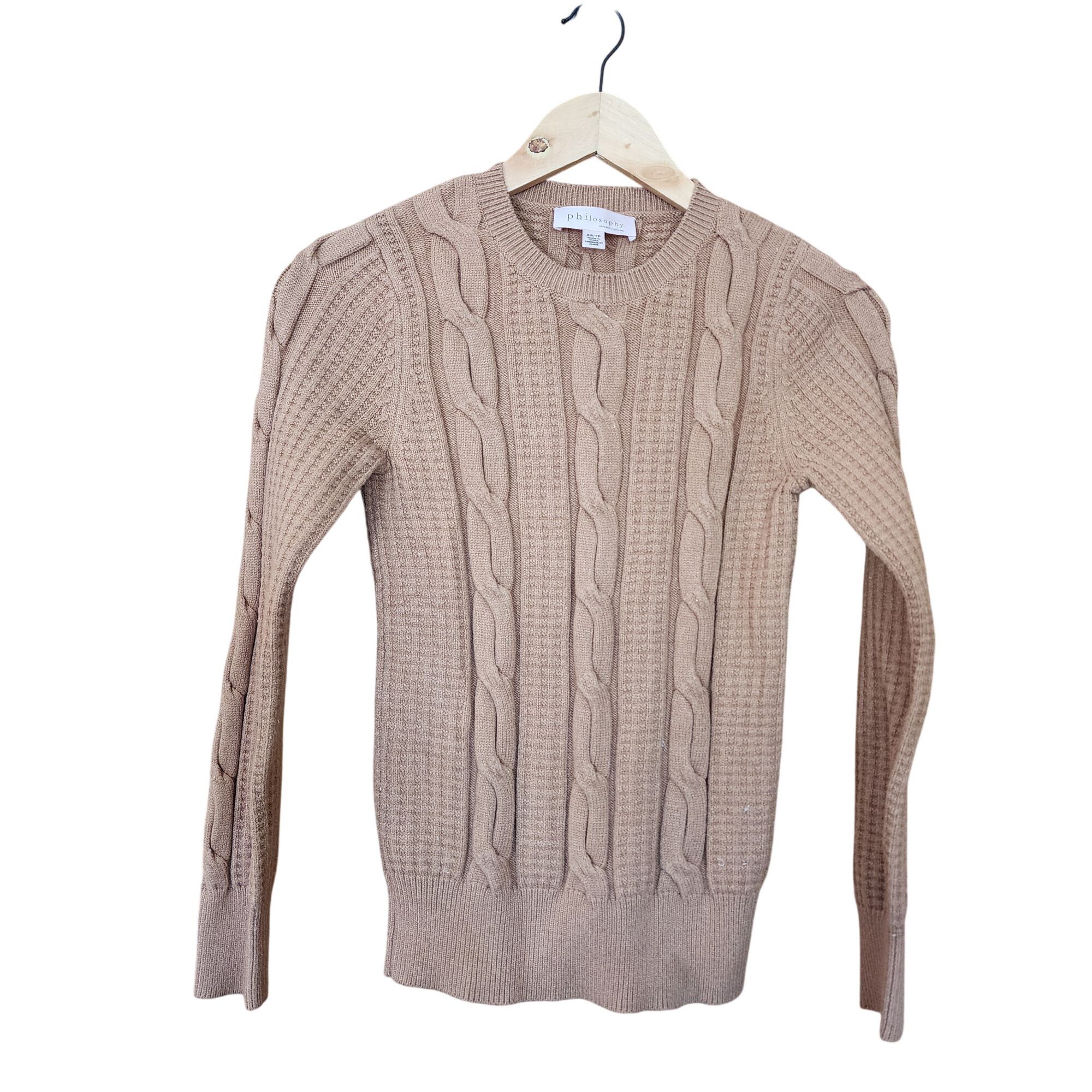 Philosophy di Lorenzo Serafini Philosophy Republic Clothing Beige Cable Knit Sweater XS Wom Size XS / US 0-2 / IT 36-38 - 1 Thumbnail