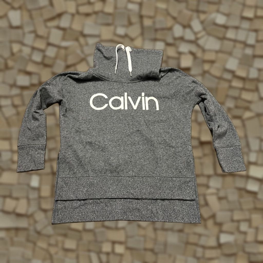 Calvin Klein VINTAGE Calvin Klein Sweater? (No size tag) Gray Turtleneck Long Sleeve Logo Pullover Womens Large? Size L / US 10 / IT 46 - 1 Thumbnail