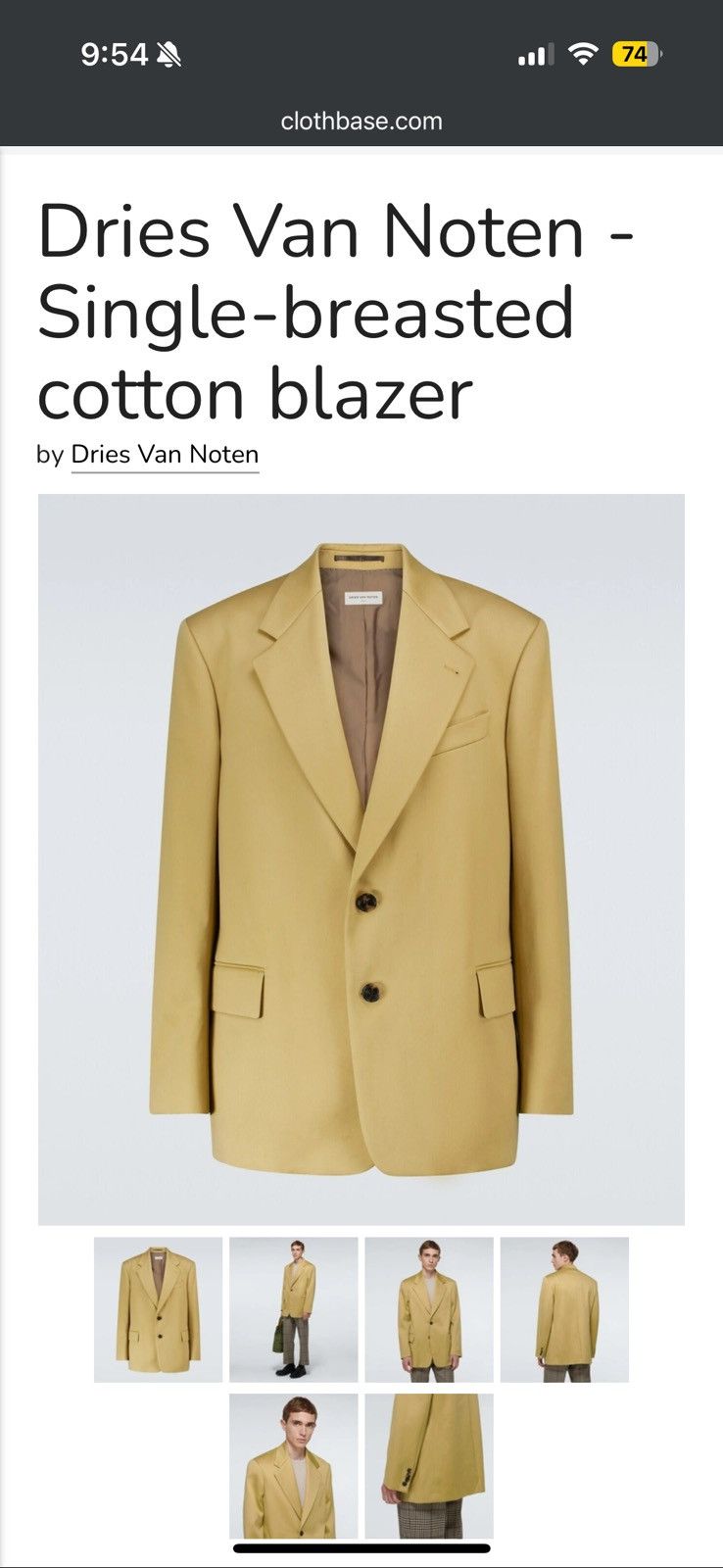 Dries Van Noten FW21 Dries Van Noten Yellow/Beige Blazer Size 40L - 2 Thumbnail