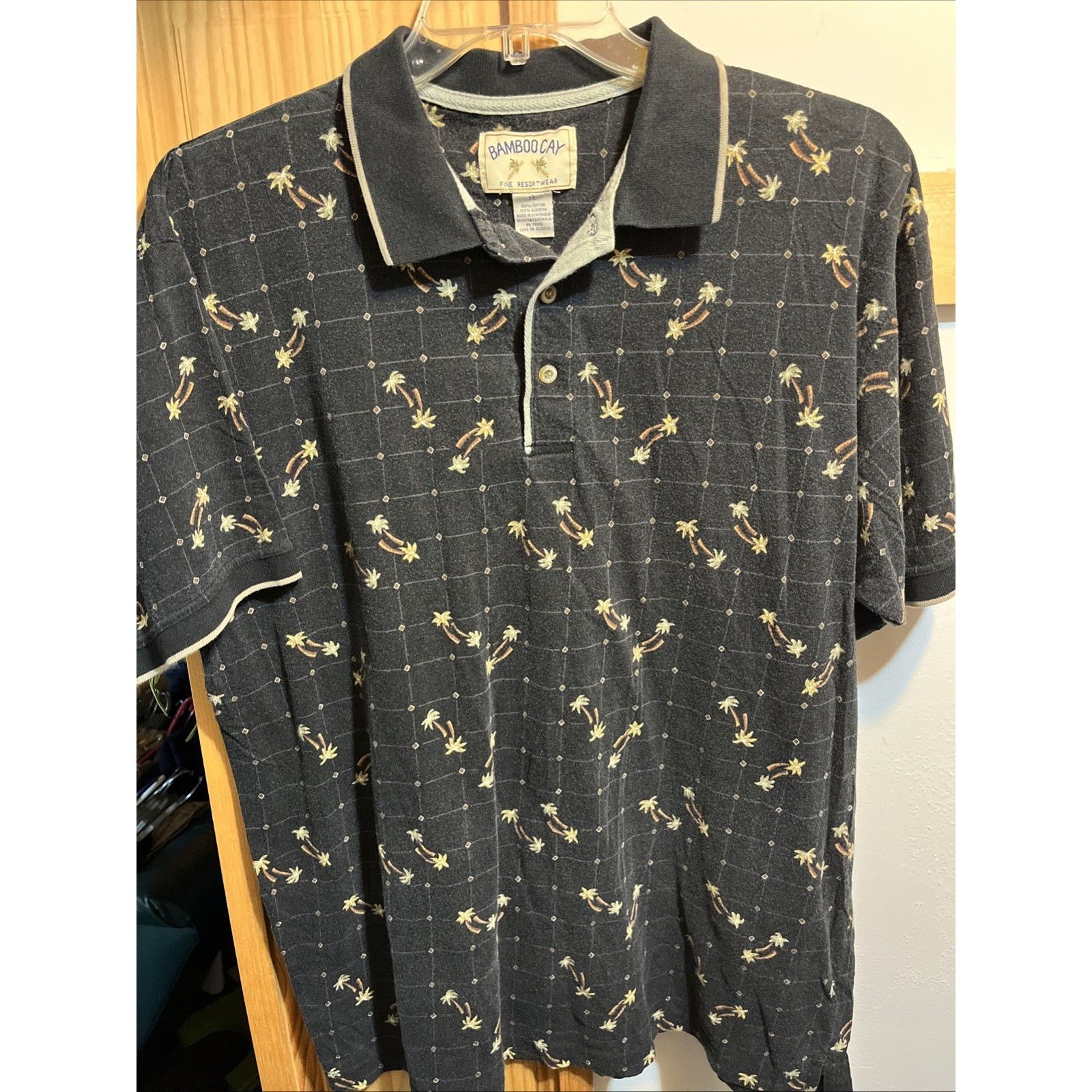 Other Bamboo Cay Polo Shirt Men’s XL Black Floral Hawaiian SS Size US XL / EU 56 / 4 - 5 Thumbnail