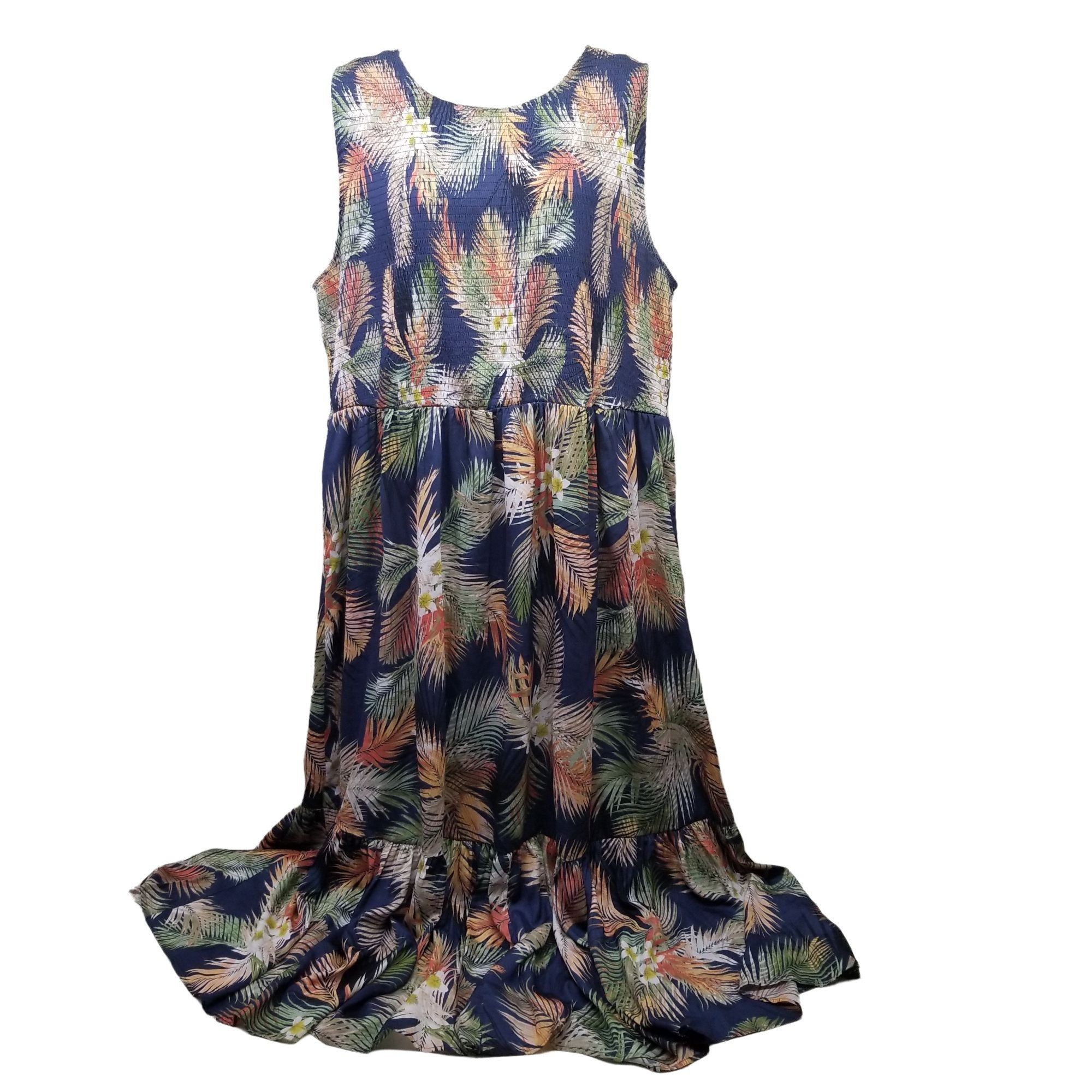 Other Terra Sky 3X Tropical Floral Dress Tiered Ruffle Sleeveless Size 3XL / US 20-22 - 1 Thumbnail