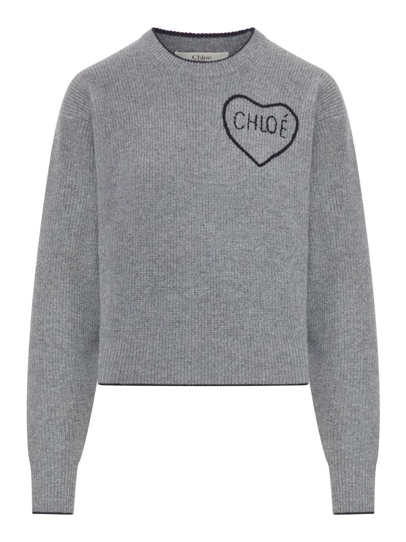Chloe CROPPED WOOL KNIT SWEATER WITH LOGO Size S / US 4 / IT 40 - 1 Preview