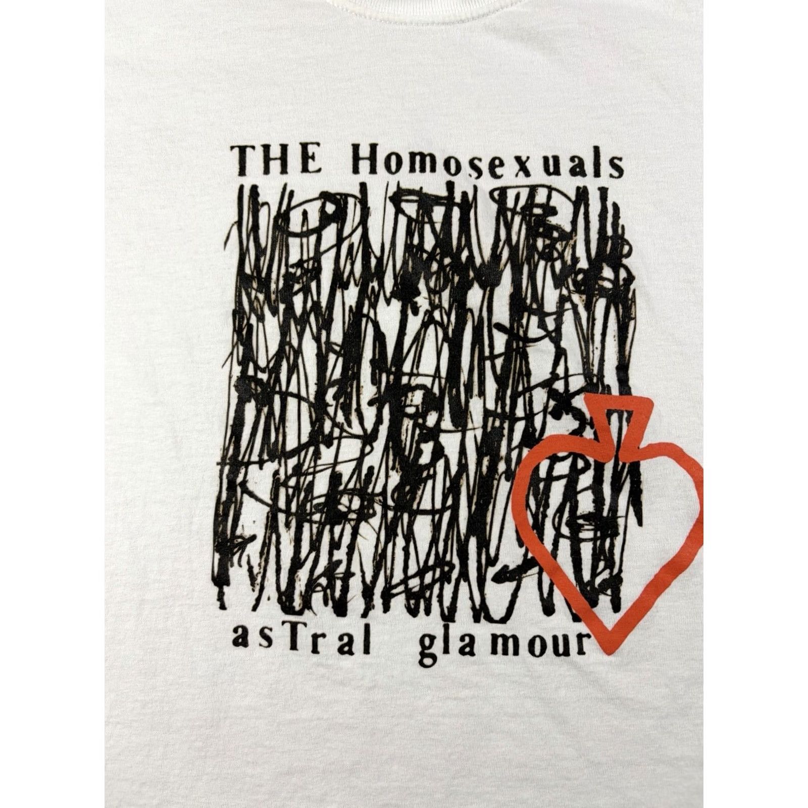 Vintage VINTAGE The Homosexuals Band Shirt Men’s Small Astral Glamour White Cotton Crew Neck Short Sleeve Graphic Print Men T-Shirt Band 90s Mens Size US S / EU 44-46 / 1 - 2 Thumbnail